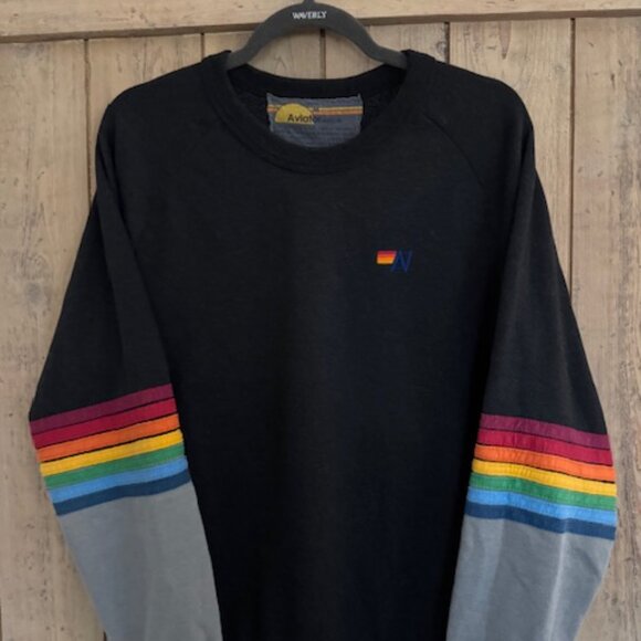 Aviator Nation Relaxed Crew Black Multistripe - Picture 3 of 3